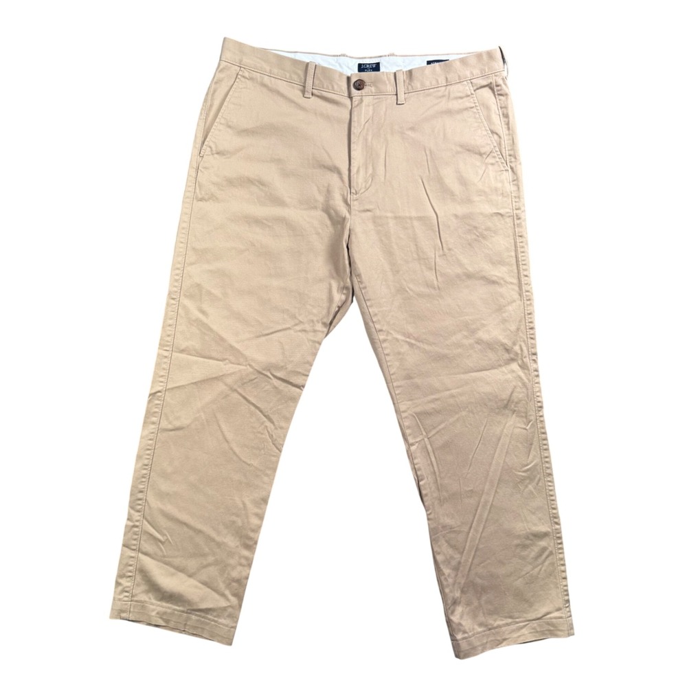 J.Crew Flex Chino Pants Mens 36x30 Khaki Straight Fit Stretch Casual Preppy